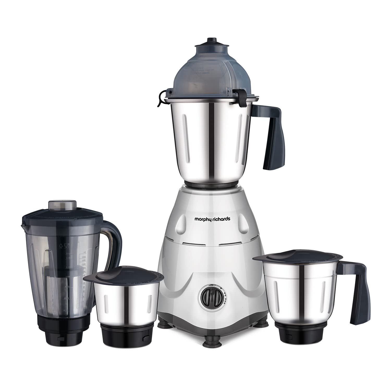 61ZvqDhnvL.jpg Morphy Richards Icon Superb 750W Mixer Grinder, 4 Jars, Silver And Black - Image 1