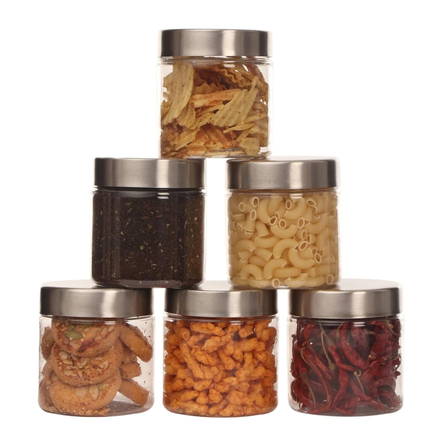 61pzmDPVGoL-1.jpg Steelo Homely Container Steel Cap 500ML 3Pcs - Image 1