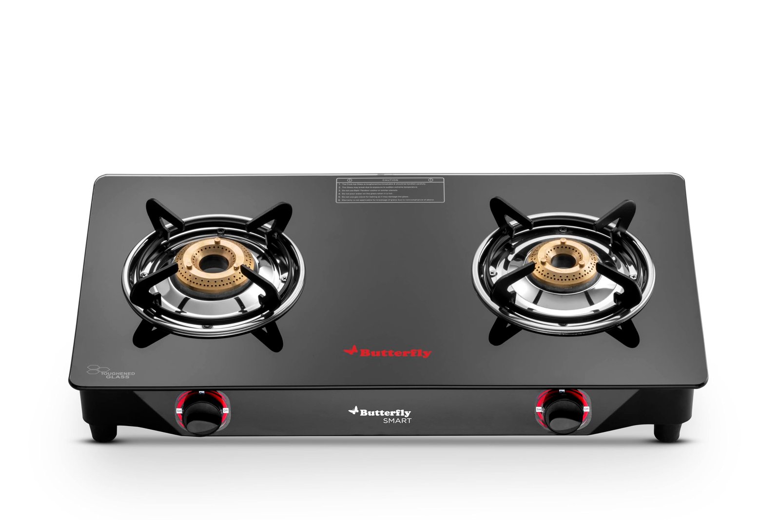 71CJxtqgUtL.jpg Butterfly Smart Glass Top 2 Burner Open Gas Stove Black - Image 1