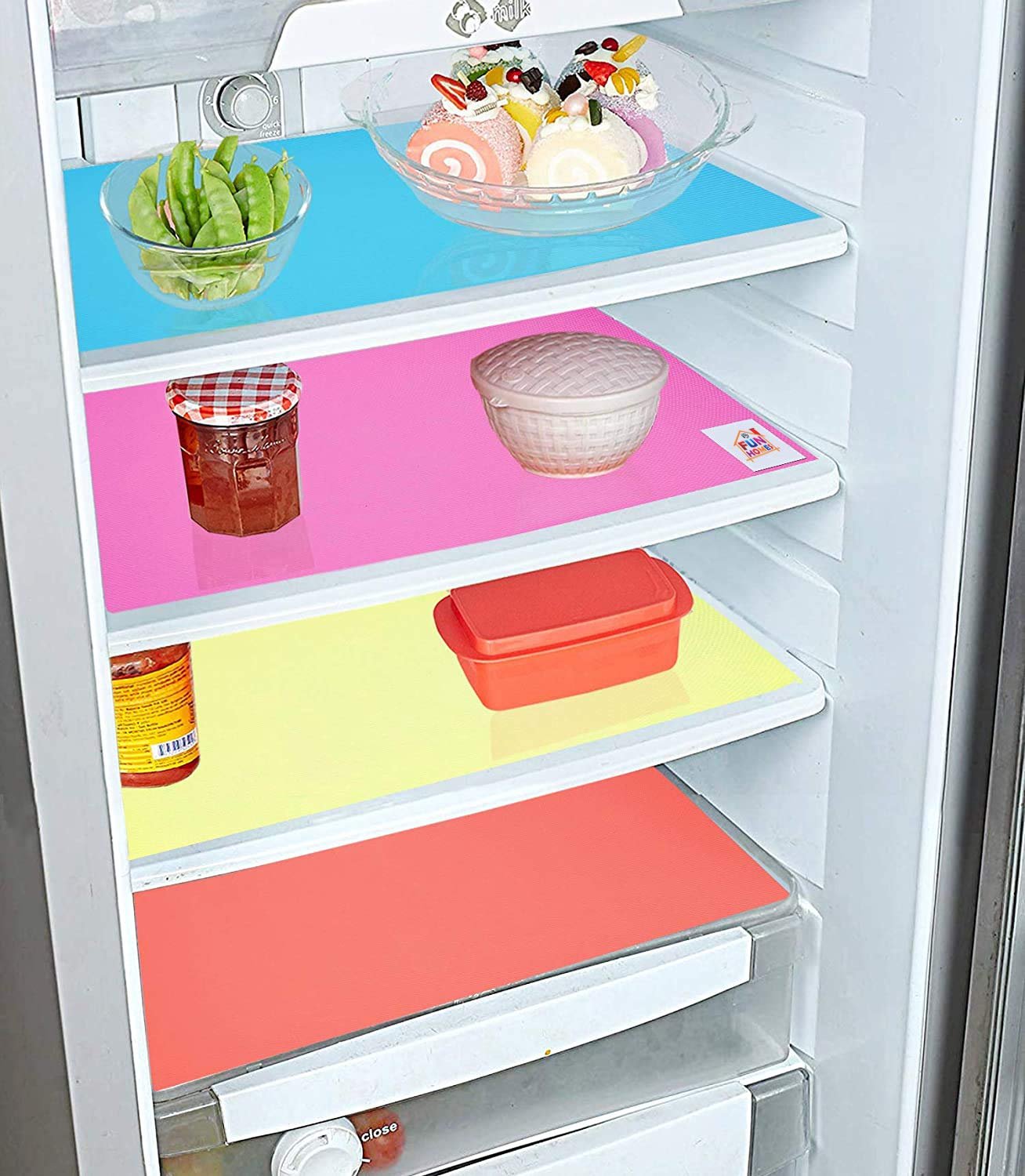 71K4NIHbEwL.jpg Fun Homes 6 Pieces PVC Fridge Mat Set - Image 1
