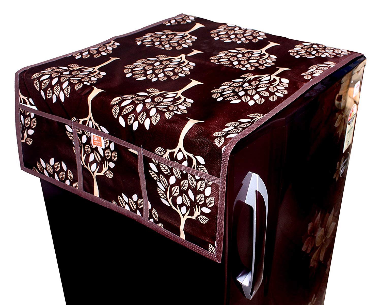 71S09xX8b7L.jpg Kanushi Industries® Designer Fridge Top Cover (Brown)(Ft-Tr-Mar-01) - Image 1