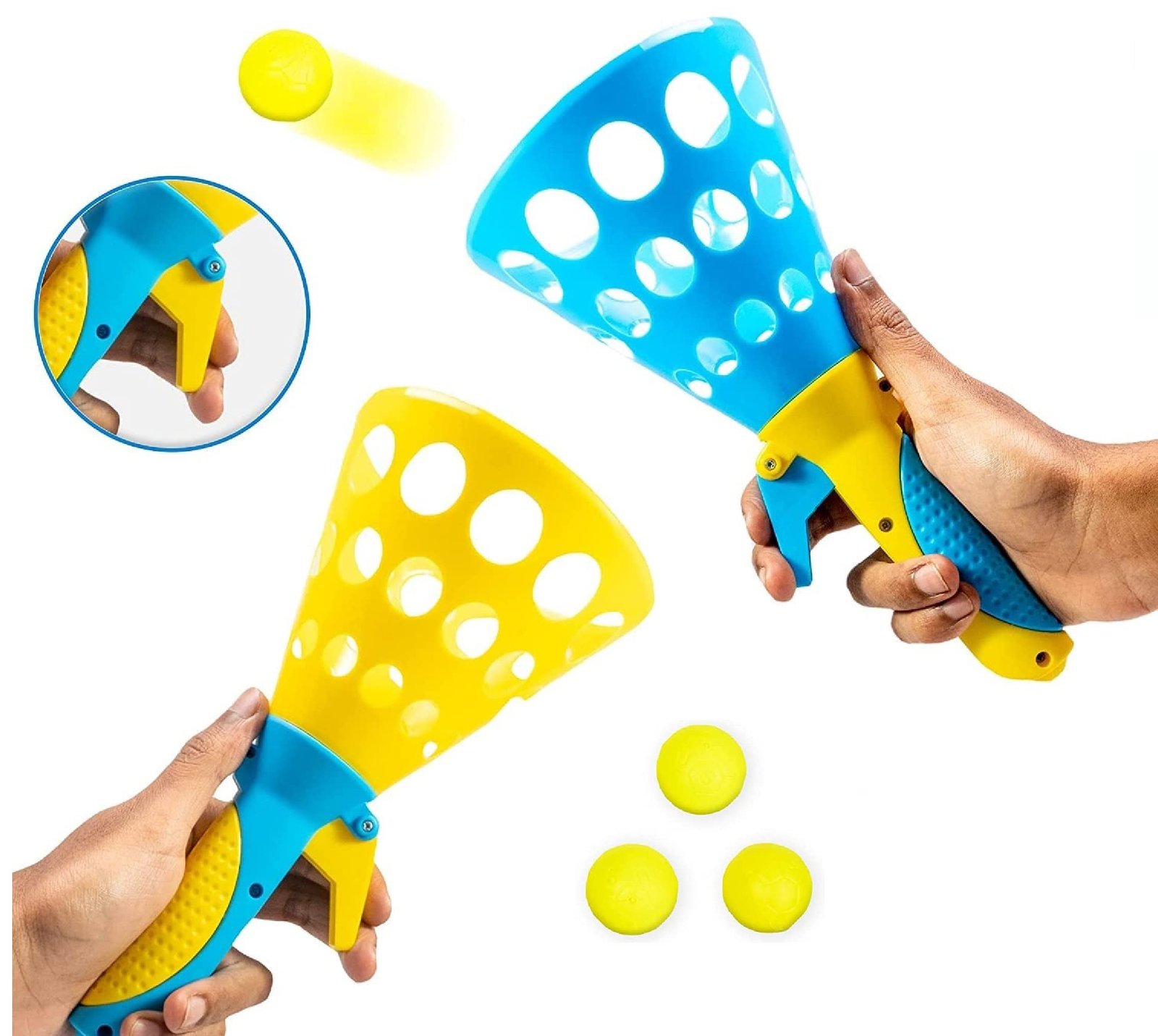 71SG7k7-WL.jpg Storio Click&Catch Twin Ball Launcher Game - Image 1