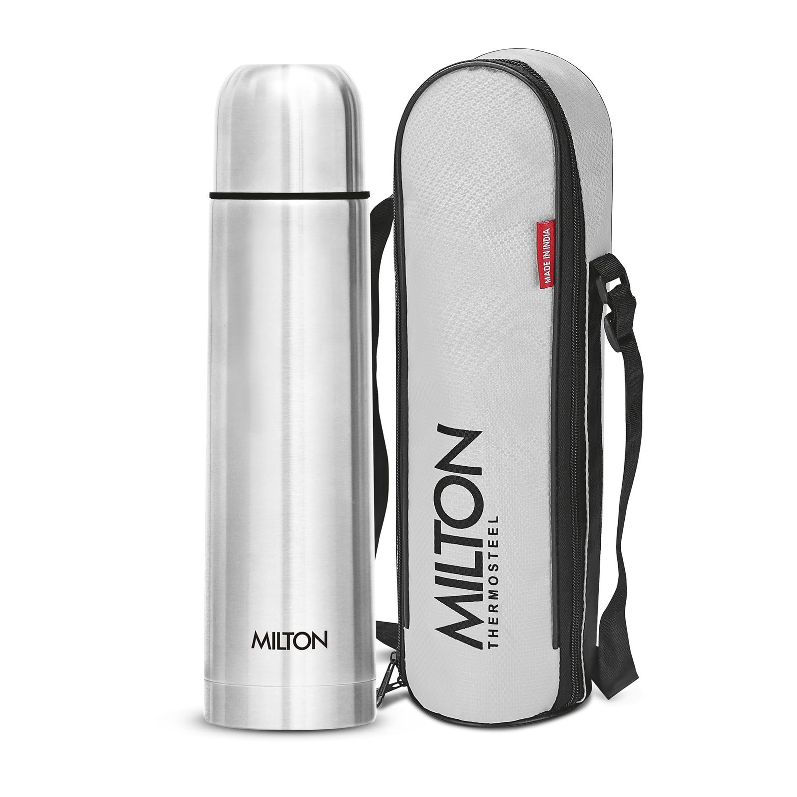 71SiLRp050L.jpg Milton Thermosteel Flip Lid Flask, 1000 milliliters, Silver - Image 1