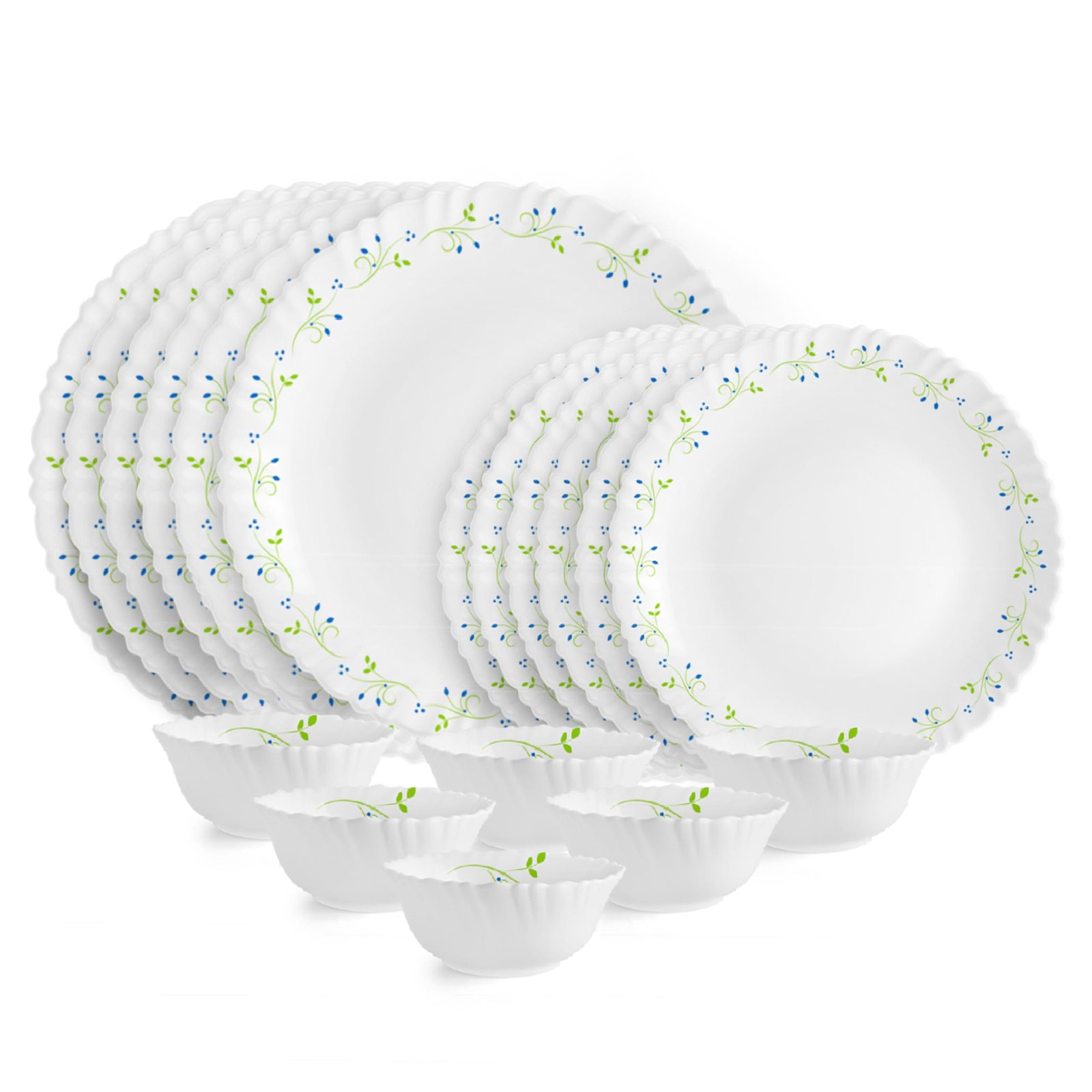 71UtsXL99yL.jpg Cello Tropical Lagoon Opalware Dinner Set - Image 1