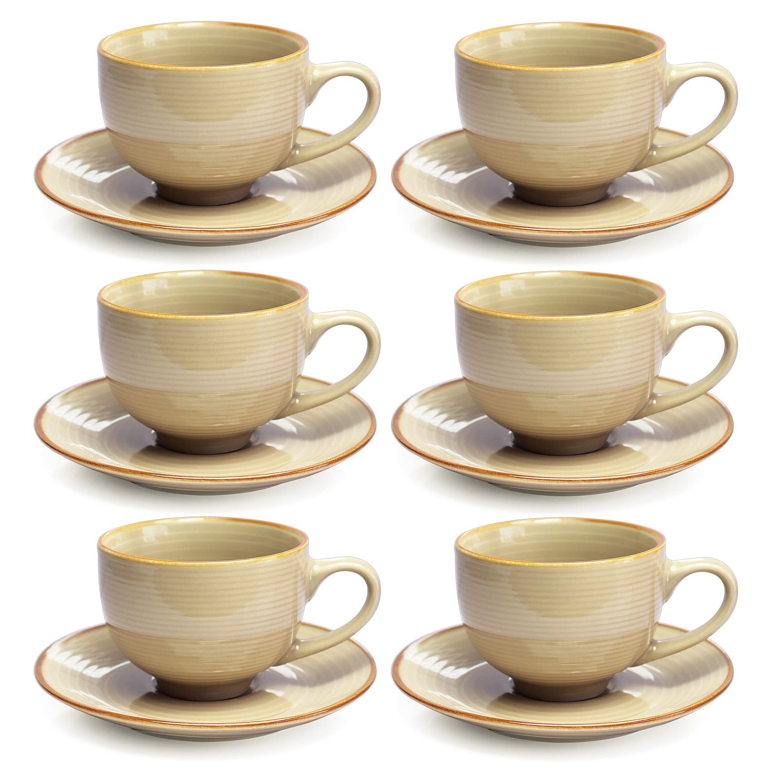 71afN1kvGtL-1.jpg ECLAT CUP & SAUCER 12PC SET TREO - Image 1