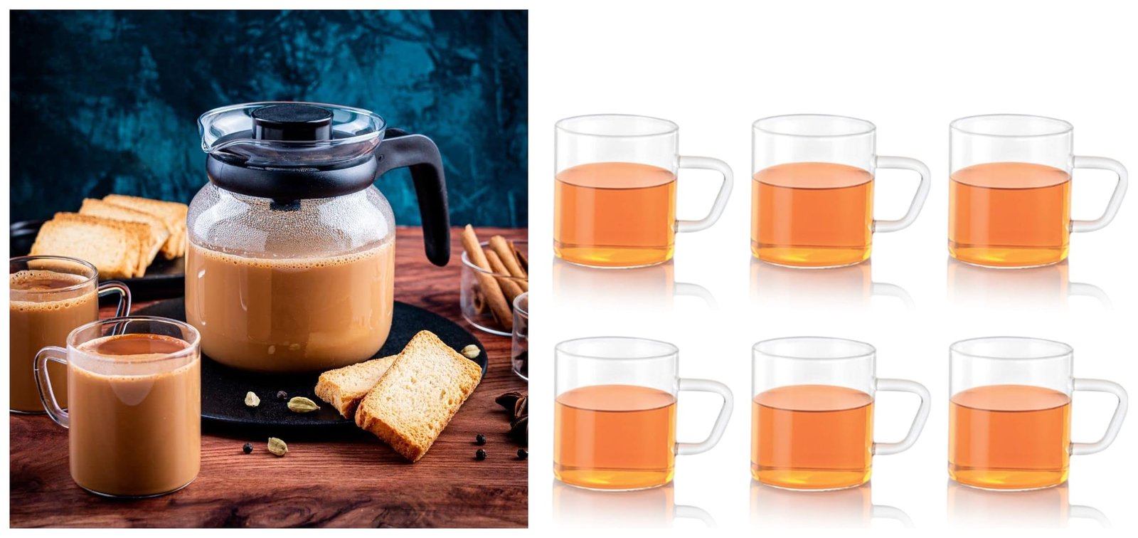 71oRKPPTLjL-1.jpg Borosil Classic Tea Set of 6 - Image 1
