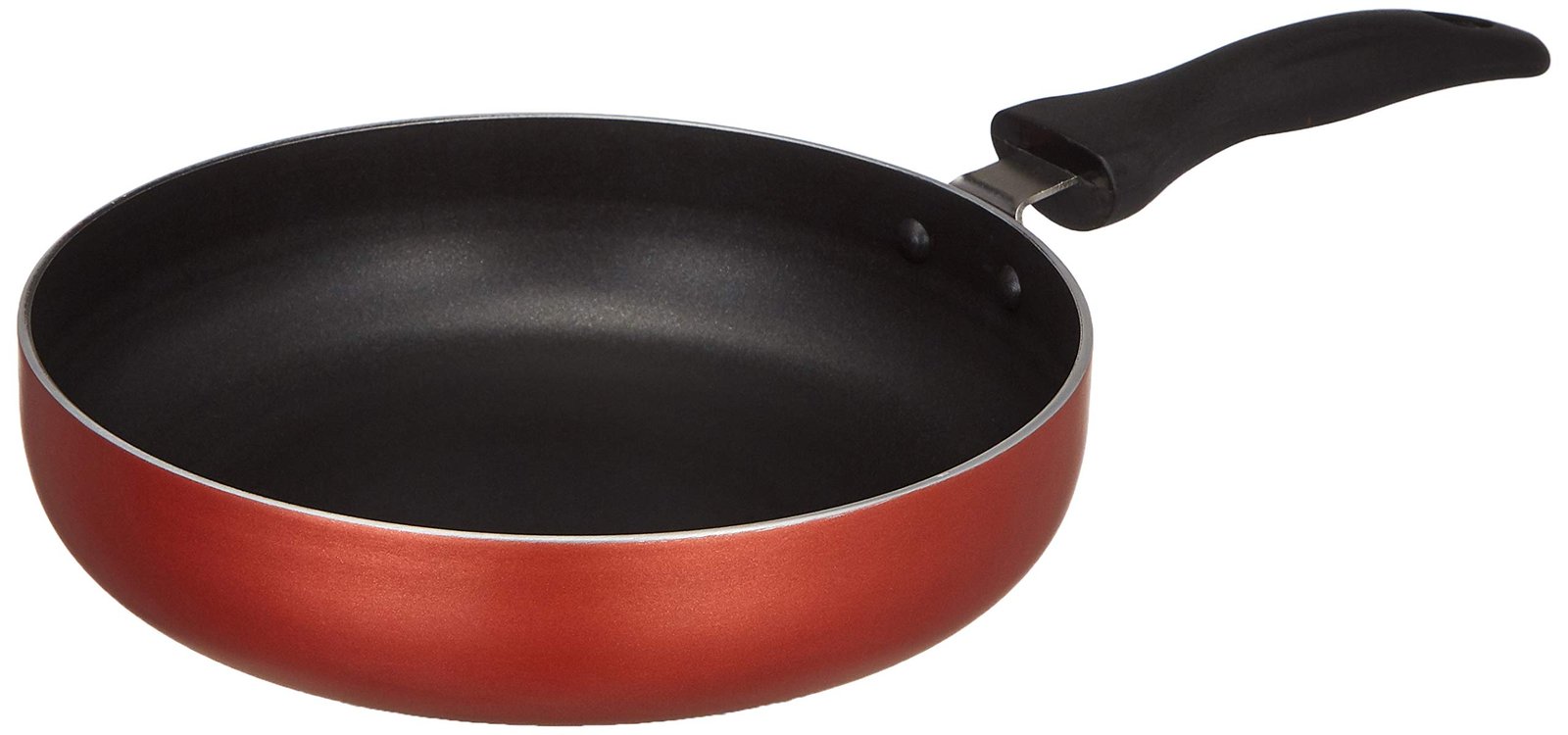 71tmGpI825L.jpg Amazon Brand - Solimo Non-Stick Fry Pan with 2-Way Non-Stick Coating, 22cm (Induction and Gas Stove Compatible),Aluminium, Black - Image 1