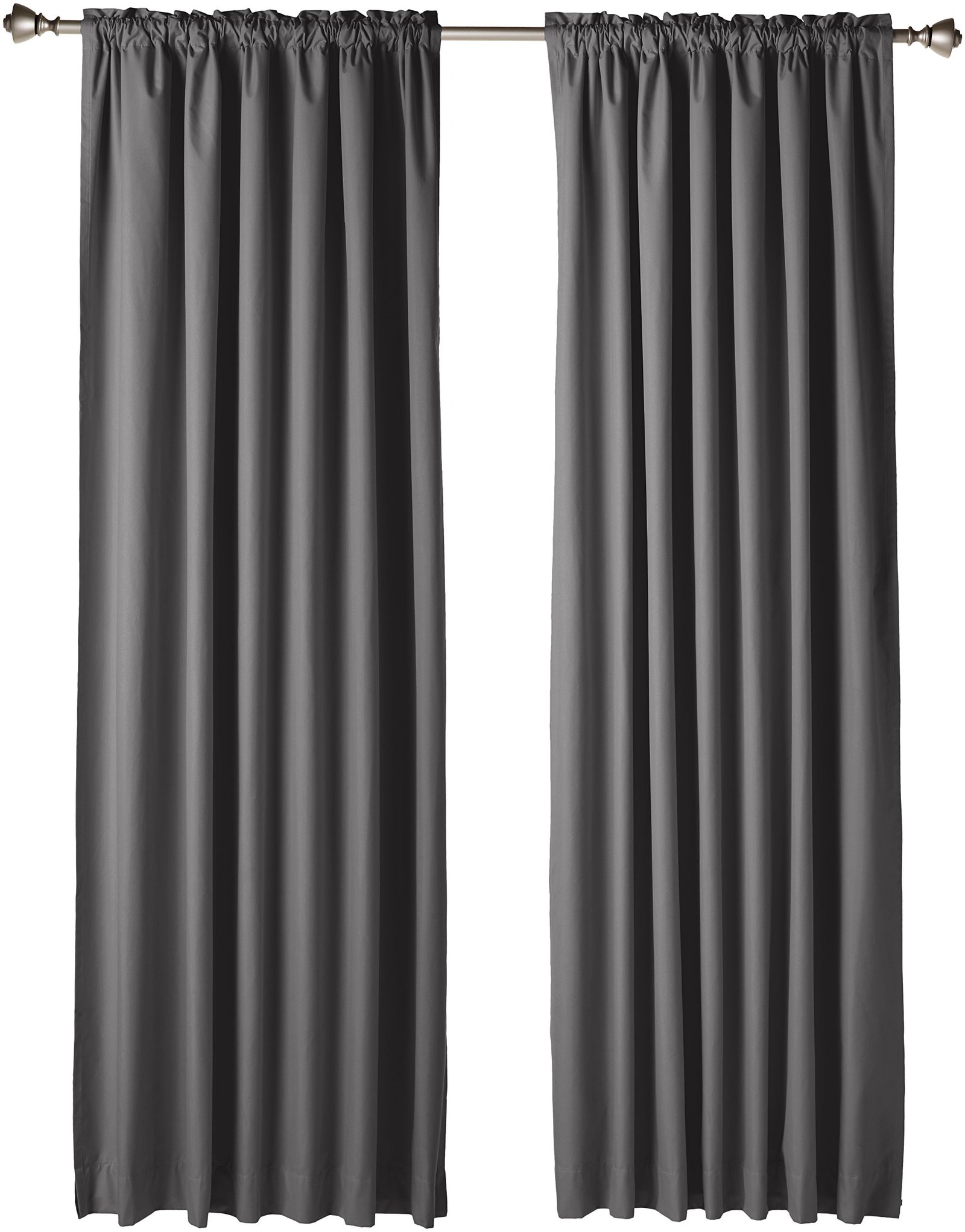 81FpCZvvpL.jpg Amazonbasics Curtain With Tie Backs, 7 Feet, Dark Grey, Set Of 2 - Image 1