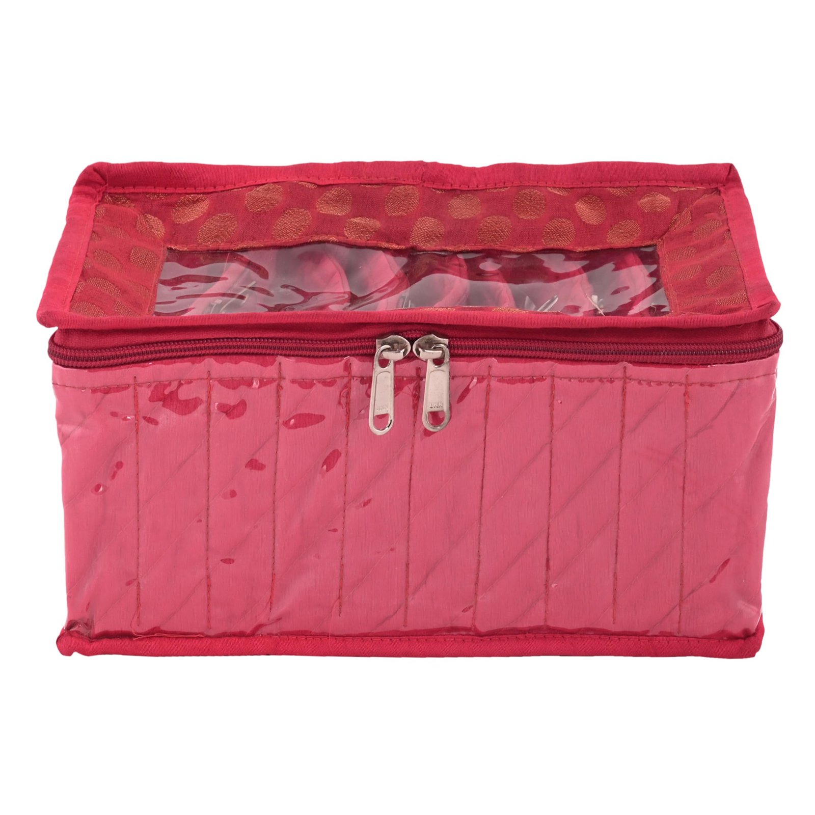 81Ob7XY3bUL-1.jpg Kuber Industries Cotton Jewellery Box (Pink, 10 Pouch) - Image 1