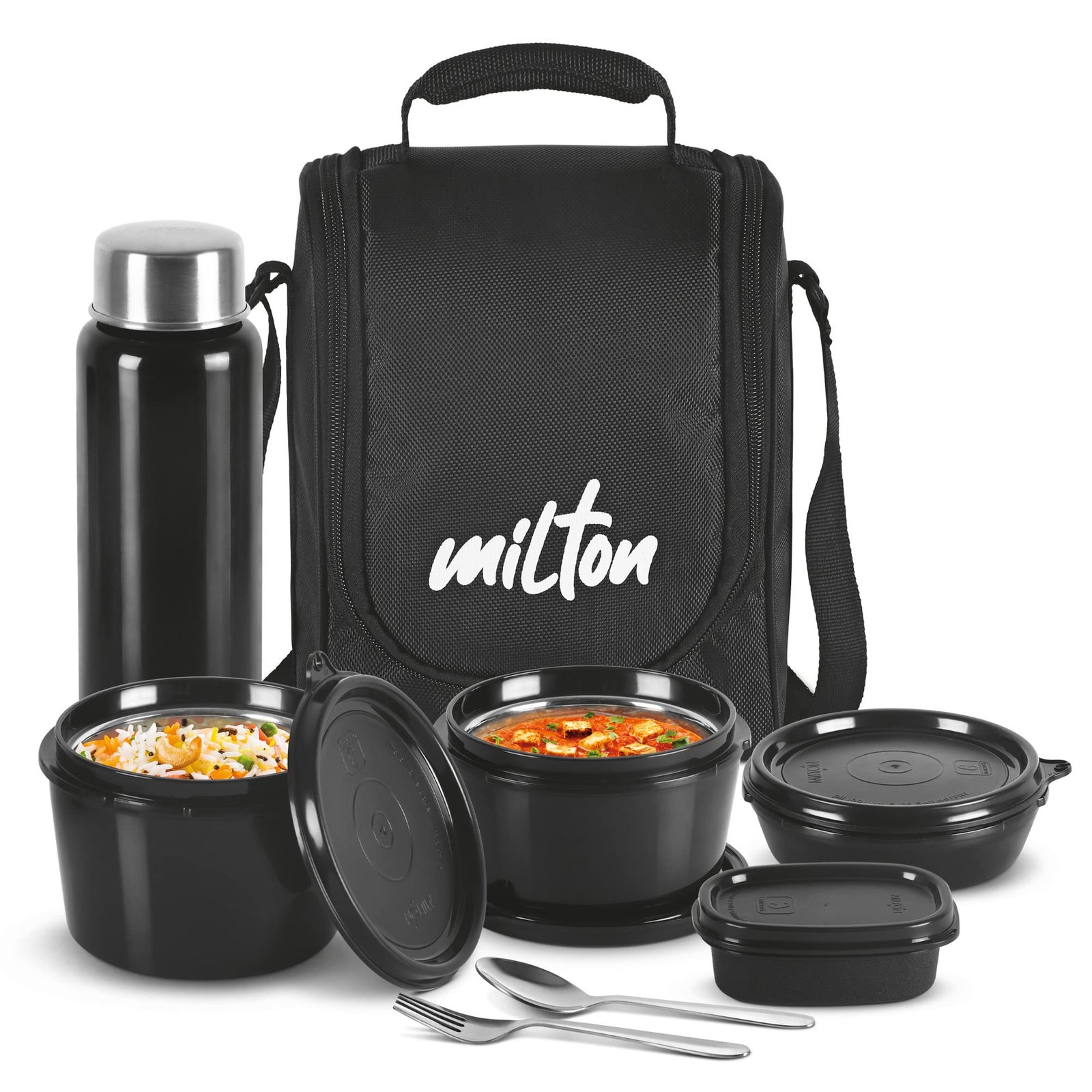 81UWU74XpbL-1.jpg Milton Pro Lunch Tiffin (3 Microwave Safe Inner Steel Containers - Image 1