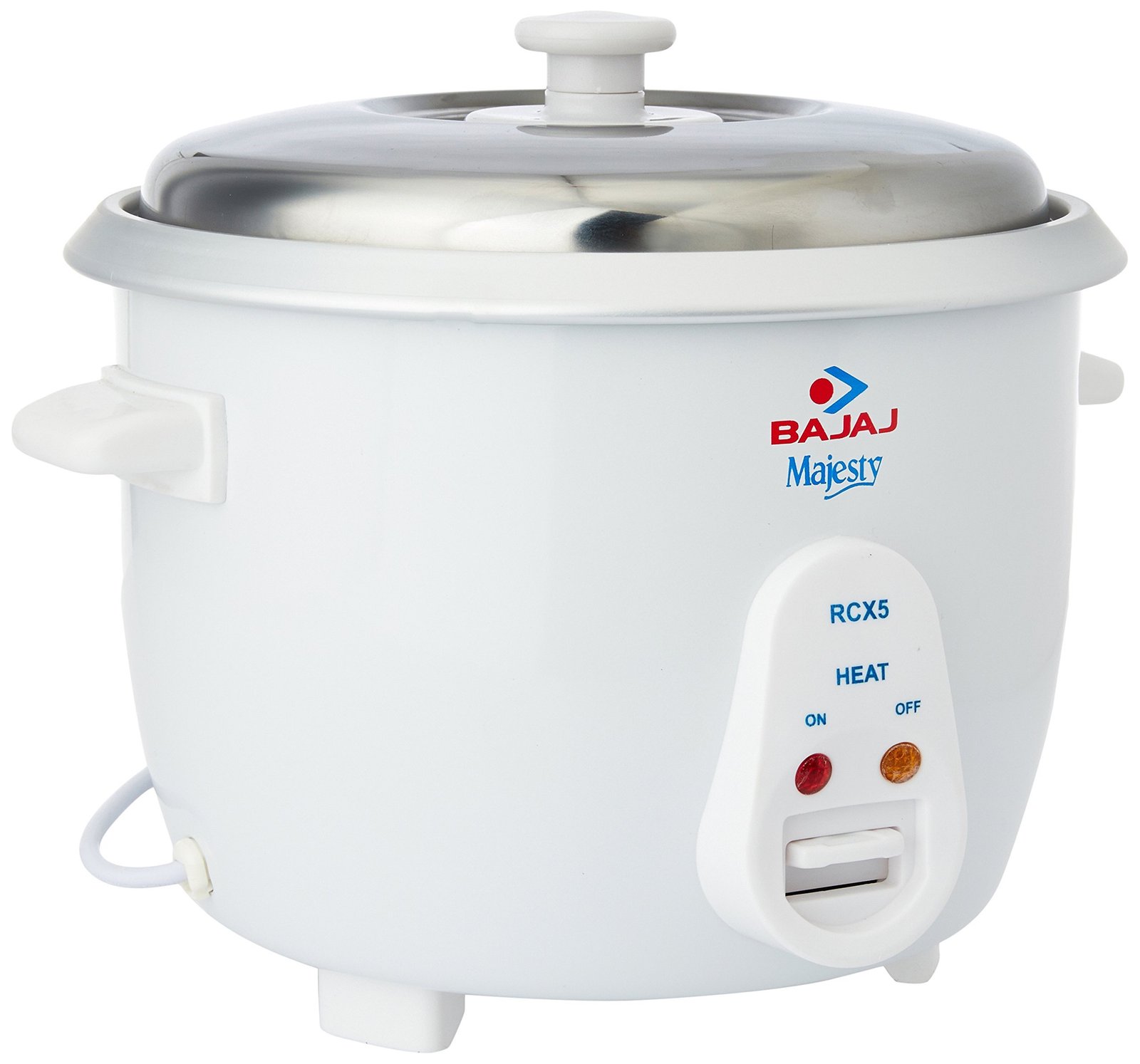 81e74ZkVL-1.jpg Bajaj RCX 5 1.8-Litre Rice Cooker (White) - Image 1