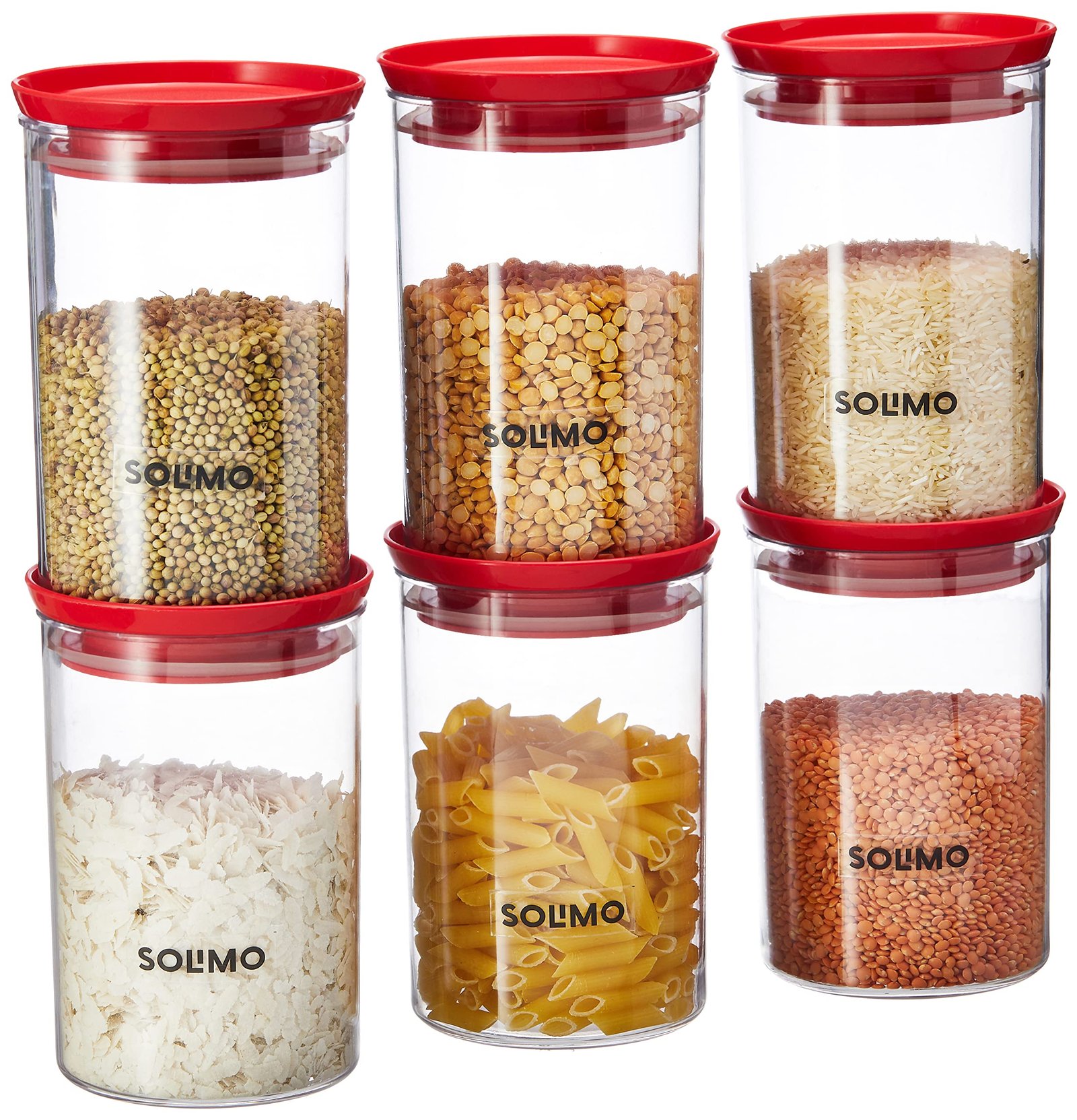 91hX7AXRSLL-1.jpg Solimo Plastic Storage Jar&Container Set I Air Tight & BPA Free Containers - Image 1